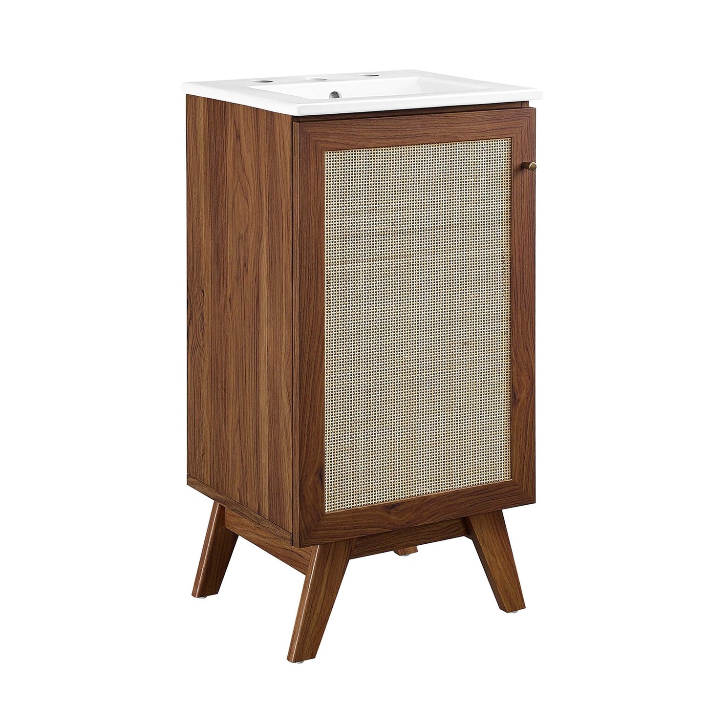Modway furniture Soma Bathroom Vanity with White Basin Included - EEI-6711-OAK-WHI