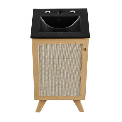 Modway furniture Soma Bathroom Vanity with Black Basin Included - EEI-6712-OAK-BLK