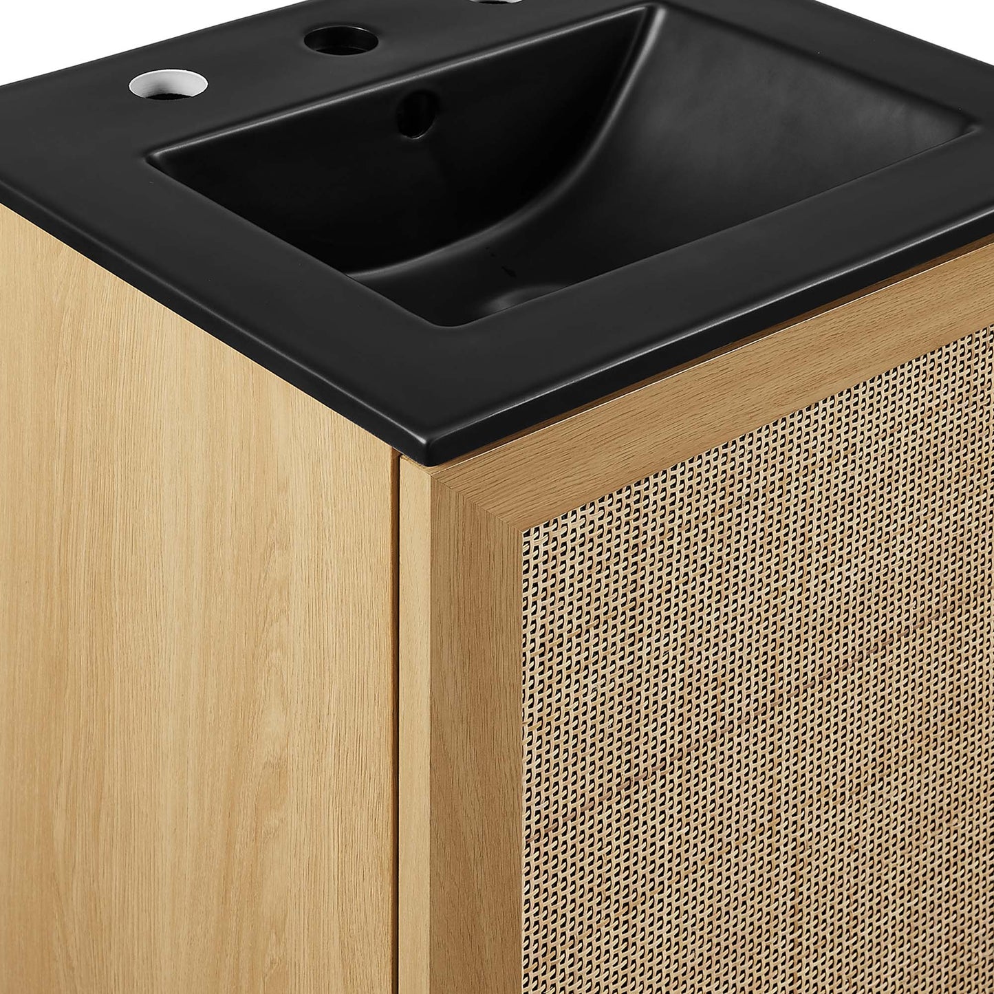 Modway furniture Soma Bathroom Vanity with Black Basin Included - EEI-6712-OAK-BLK