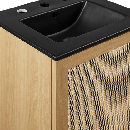 Modway furniture Soma Bathroom Vanity with Black Basin Included - EEI-6712-OAK-BLK