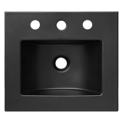 Modway furniture Soma Bathroom Vanity with Black Basin Included - EEI-6712-OAK-BLK