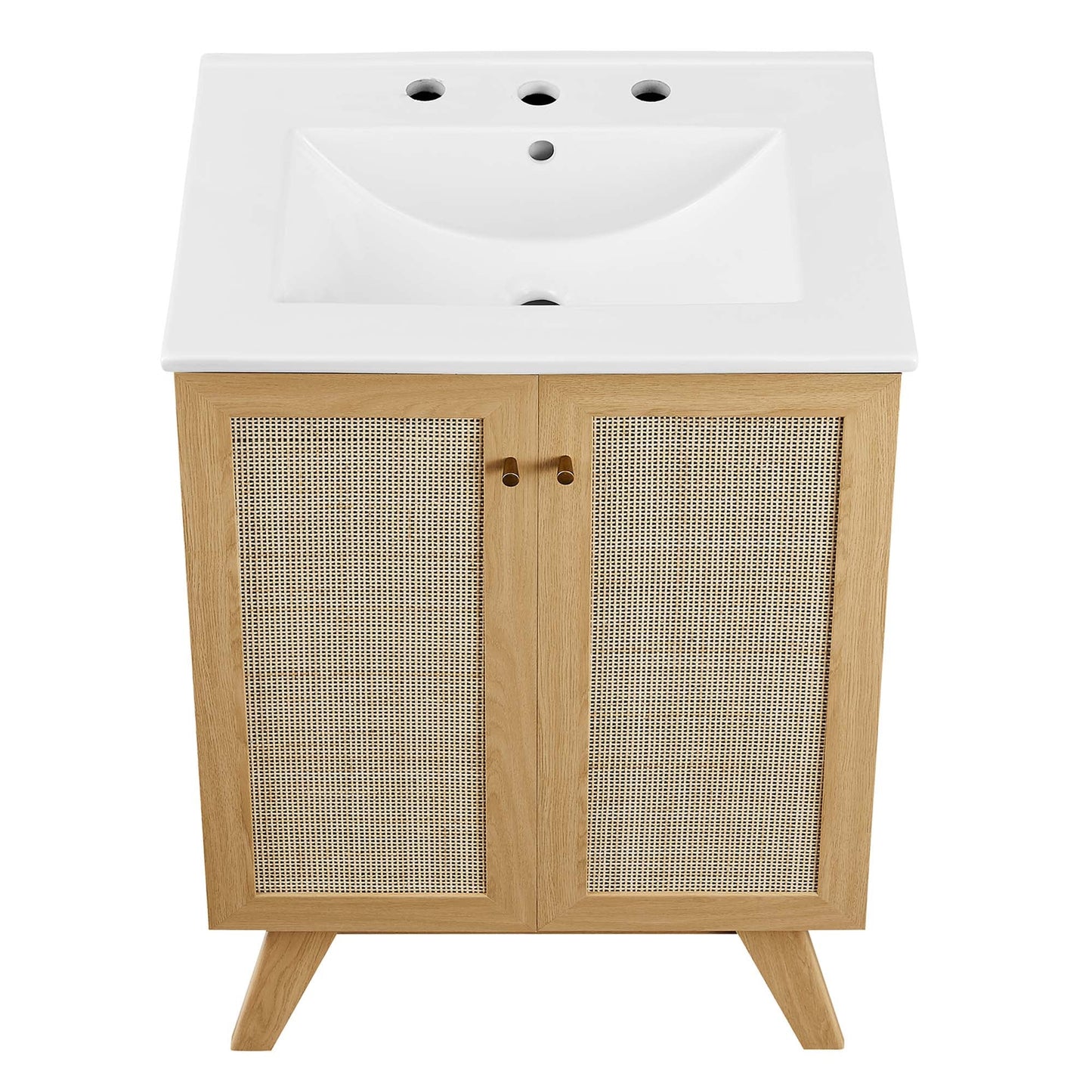 Modway furniture Soma Bathroom Vanity with White Basin Included - EEI-6711-OAK-WHI