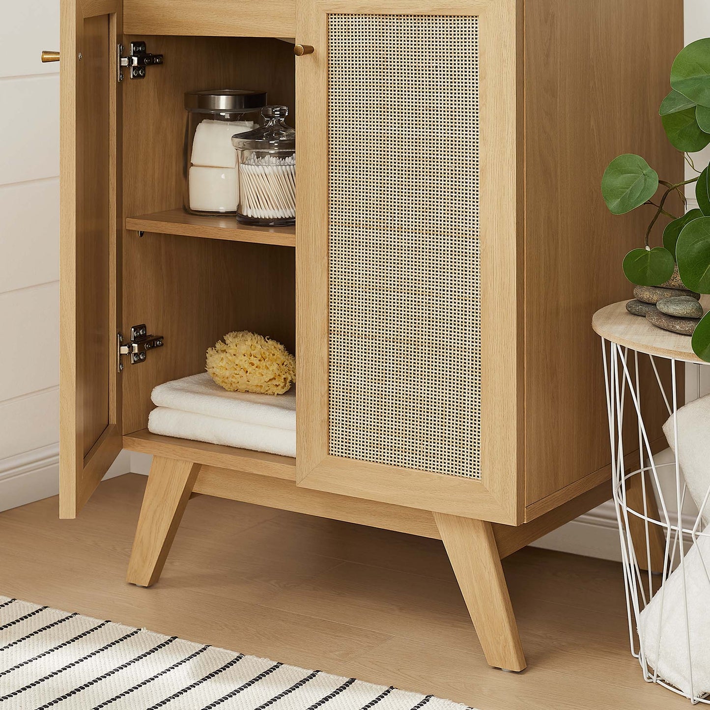 Modway furniture Soma Bathroom Vanity with White Basin Included - EEI-6711-OAK-WHI