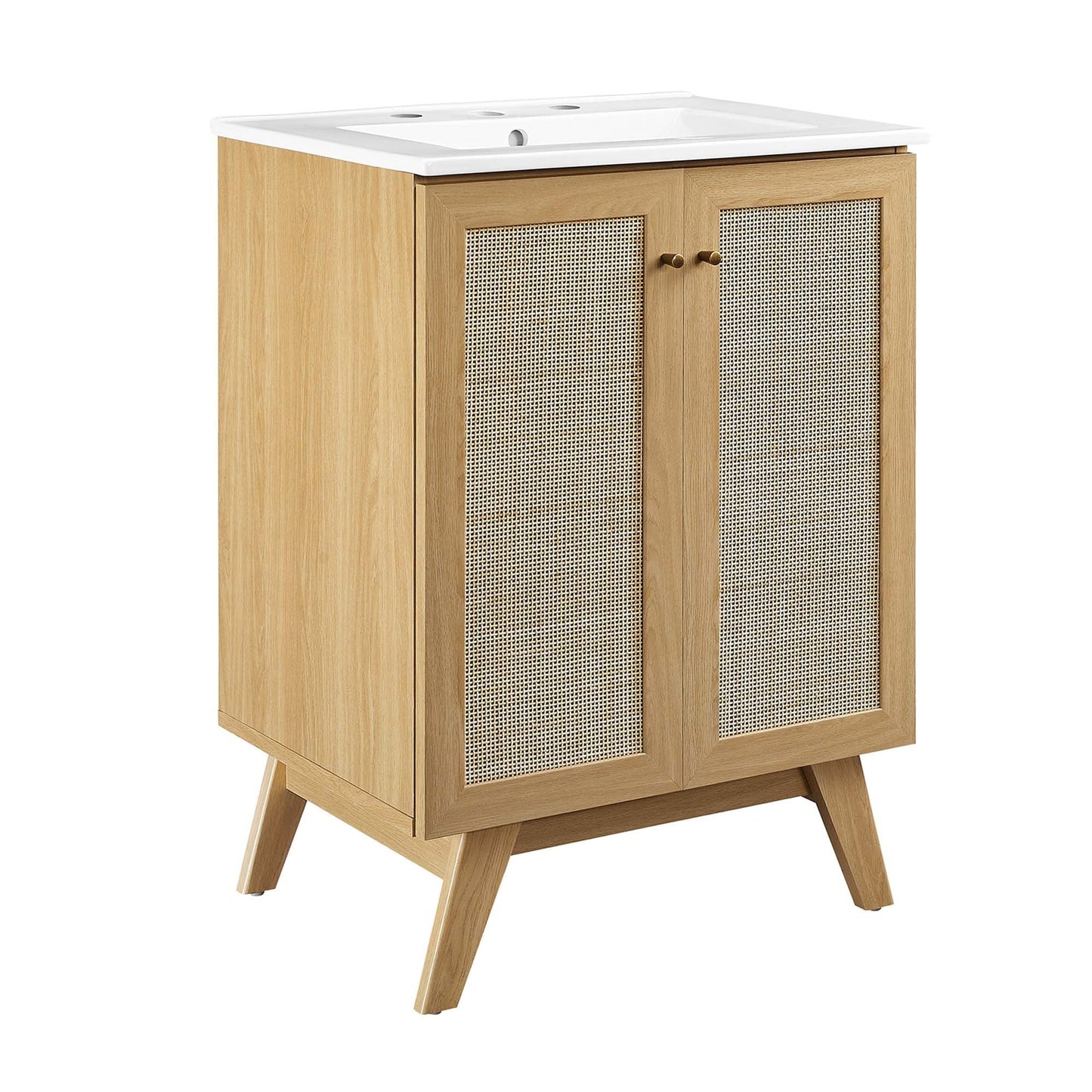 Modway furniture Soma Bathroom Vanity with White Basin Included - EEI-6711-OAK-WHI