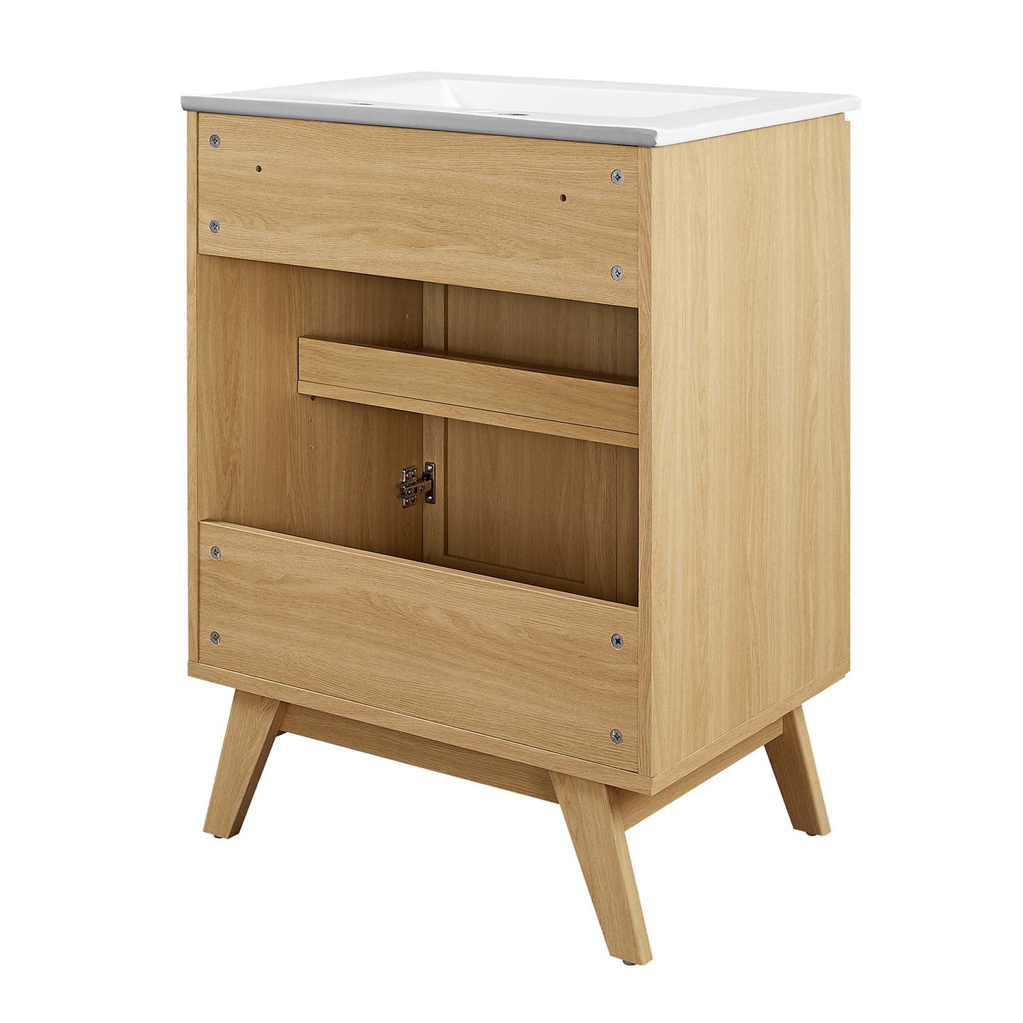 Modway furniture Soma Bathroom Vanity with White Basin Included - EEI-6711-OAK-WHI