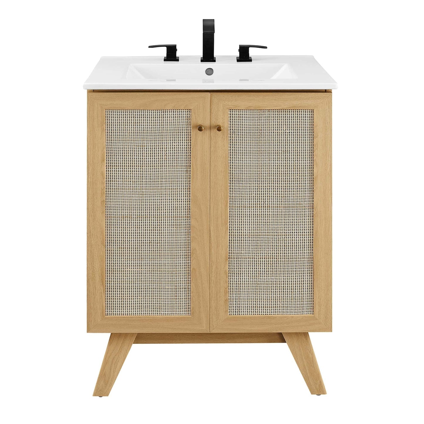 Modway furniture Soma Bathroom Vanity with White Basin Included - EEI-6711-OAK-WHI