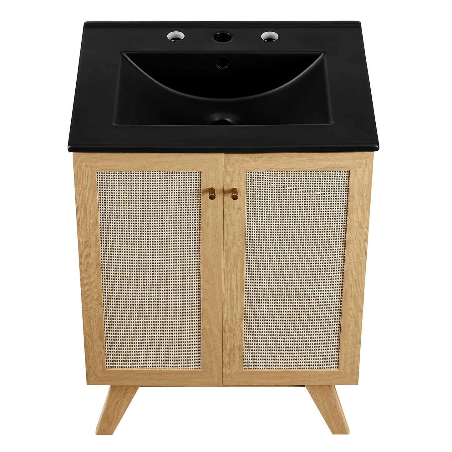 Modway furniture Soma Bathroom Vanity with Black Basin Included - EEI-6712-OAK-BLK