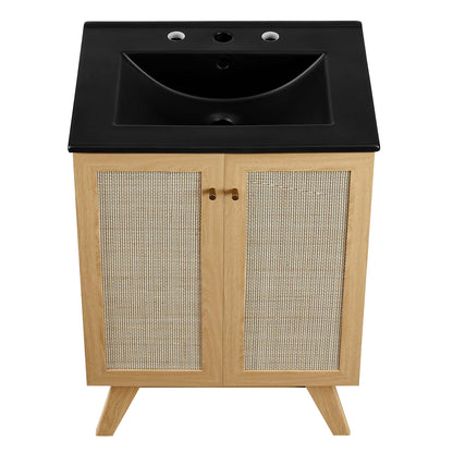 Modway furniture Soma Bathroom Vanity with Black Basin Included - EEI-6712-OAK-BLK