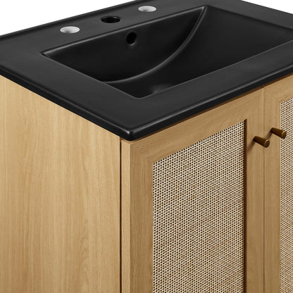 Modway furniture Soma Bathroom Vanity with Black Basin Included - EEI-6712-OAK-BLK