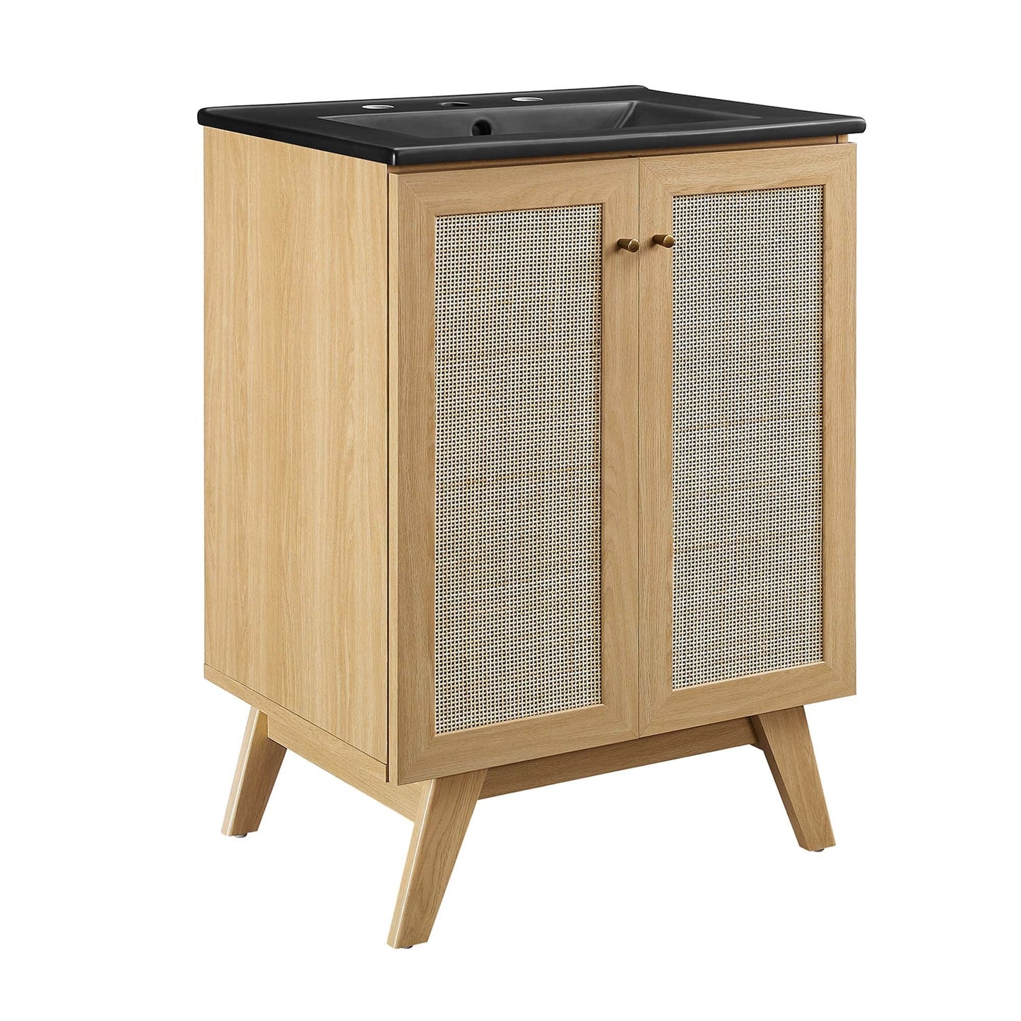 Modway furniture Soma Bathroom Vanity with Black Basin Included - EEI-6712-OAK-BLK