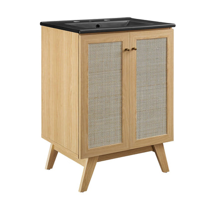 Modway furniture Soma Bathroom Vanity with Black Basin Included - EEI-6712-OAK-BLK