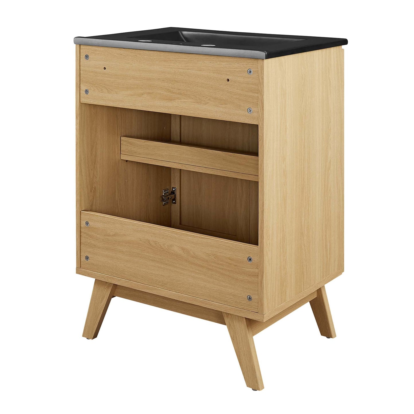Modway furniture Soma Bathroom Vanity with Black Basin Included - EEI-6712-OAK-BLK