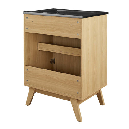 Modway furniture Soma Bathroom Vanity with Black Basin Included - EEI-6712-OAK-BLK