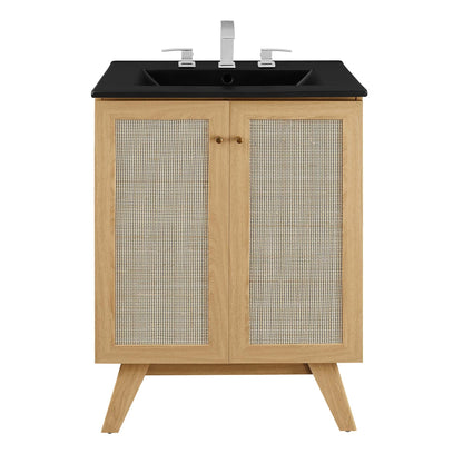 Modway furniture Soma Bathroom Vanity with Black Basin Included - EEI-6712-OAK-BLK