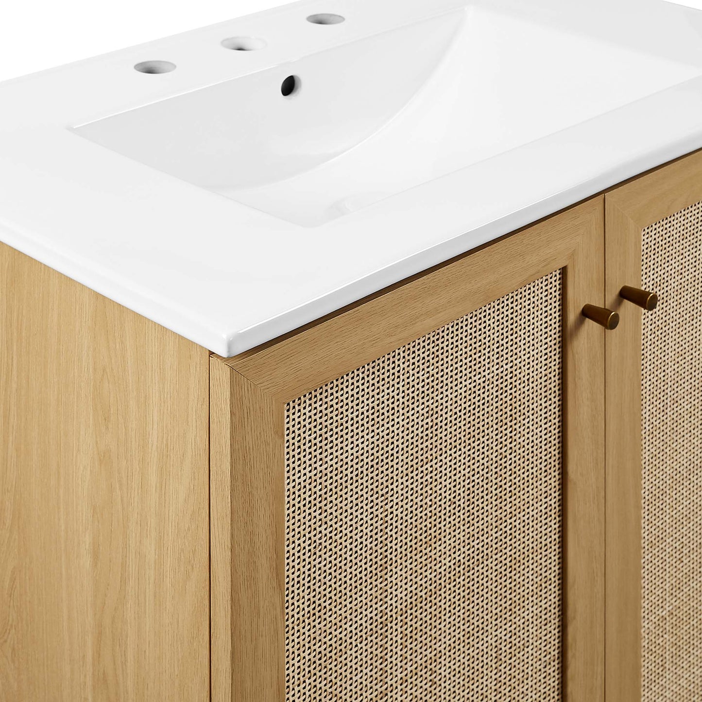 Modway furniture Soma Bathroom Vanity with White Basin Included - EEI-6711-OAK-WHI