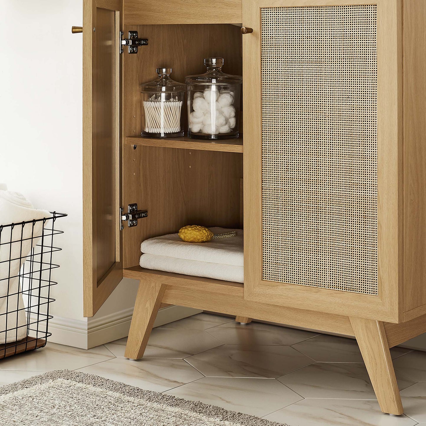 Modway furniture Soma Bathroom Vanity with White Basin Included - EEI-6711-OAK-WHI