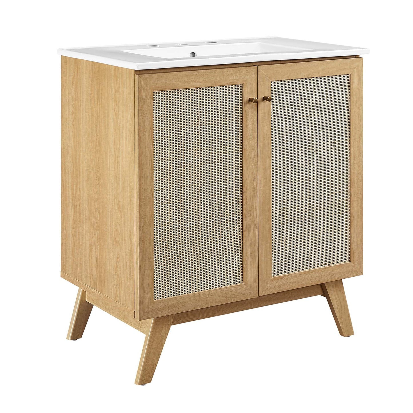 Modway furniture Soma Bathroom Vanity with White Basin Included - EEI-6711-OAK-WHI