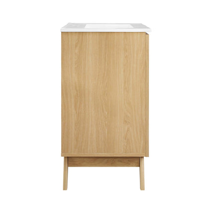 Modway furniture Soma Bathroom Vanity with White Basin Included - EEI-6711-OAK-WHI