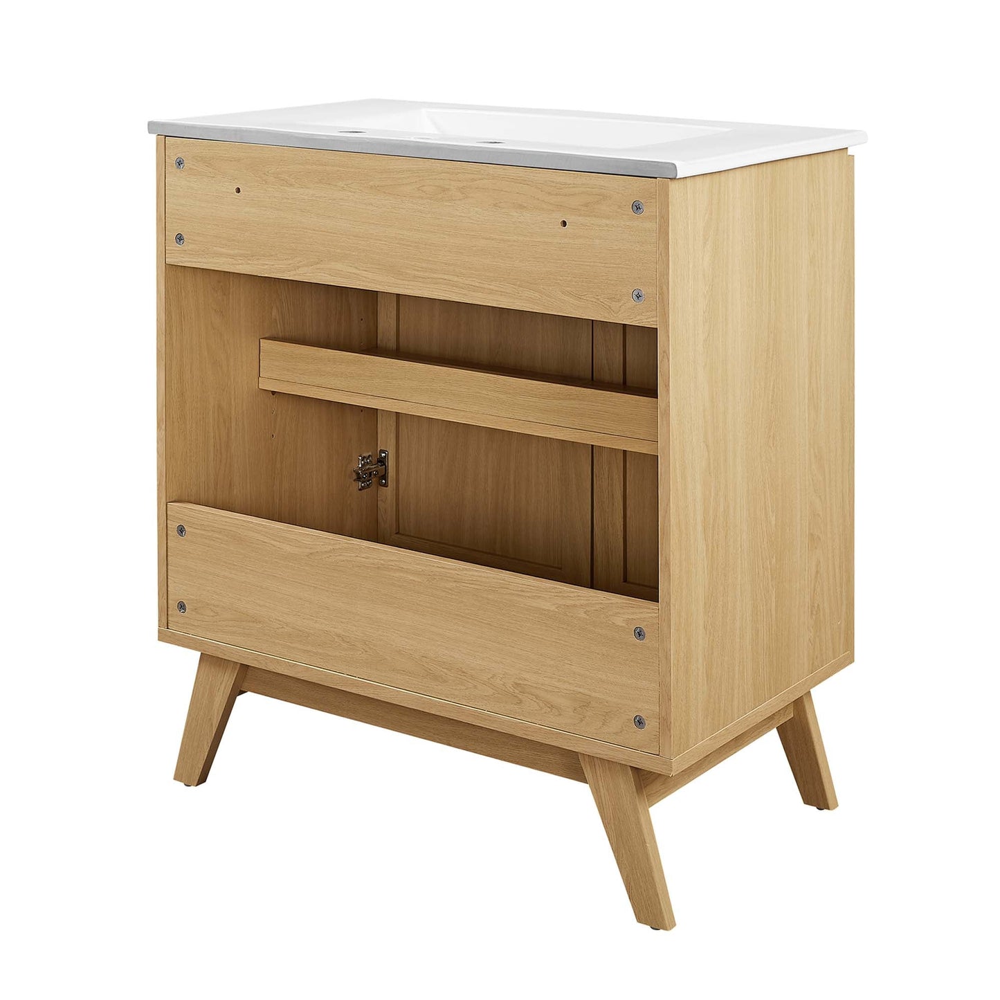 Modway furniture Soma Bathroom Vanity with White Basin Included - EEI-6711-OAK-WHI