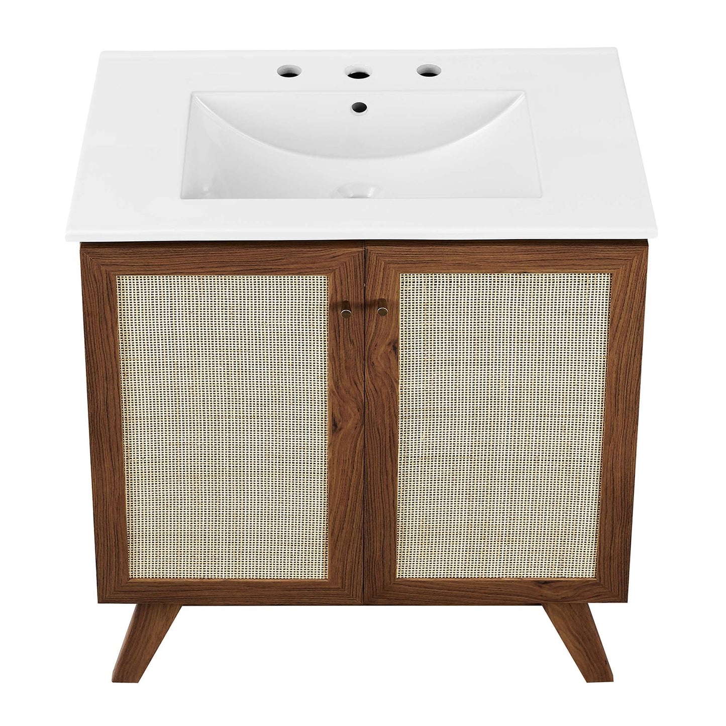 Modway furniture Soma Bathroom Vanity with White Basin Included - EEI-6711-OAK-WHI