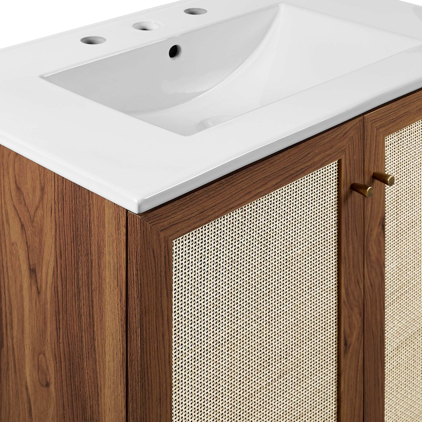 Modway furniture Soma Bathroom Vanity with White Basin Included - EEI-6711-OAK-WHI
