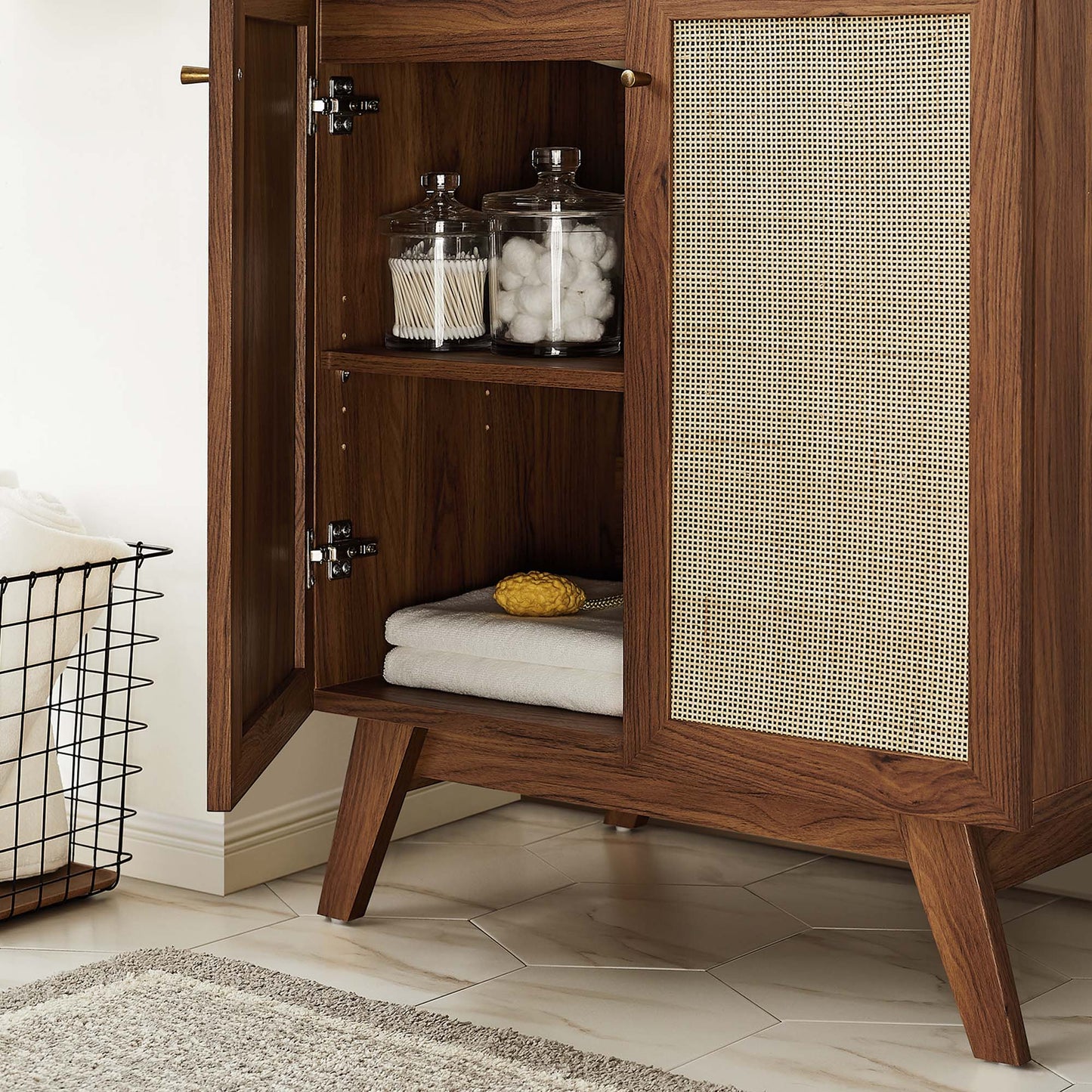 Modway furniture Soma Bathroom Vanity with White Basin Included - EEI-6711-OAK-WHI