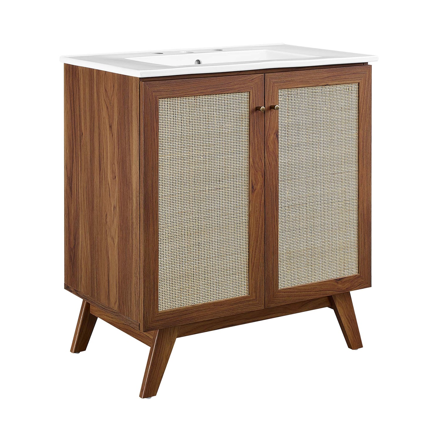 Modway furniture Soma Bathroom Vanity with White Basin Included - EEI-6711-OAK-WHI