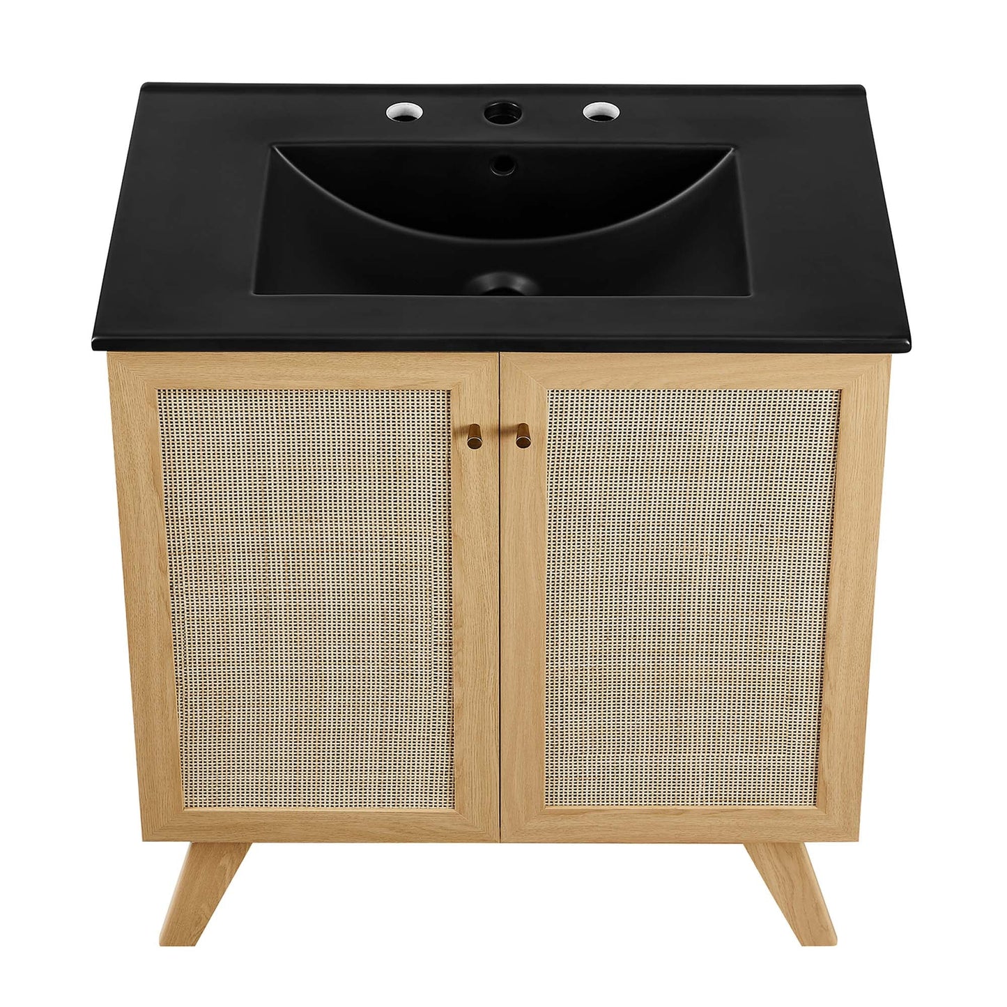 Modway furniture Soma Bathroom Vanity with Black Basin Included - EEI-6712-OAK-BLK