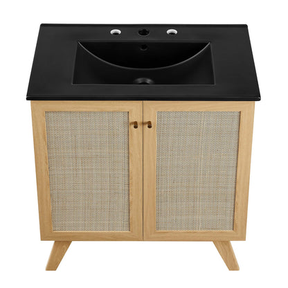 Modway furniture Soma Bathroom Vanity with Black Basin Included - EEI-6712-OAK-BLK