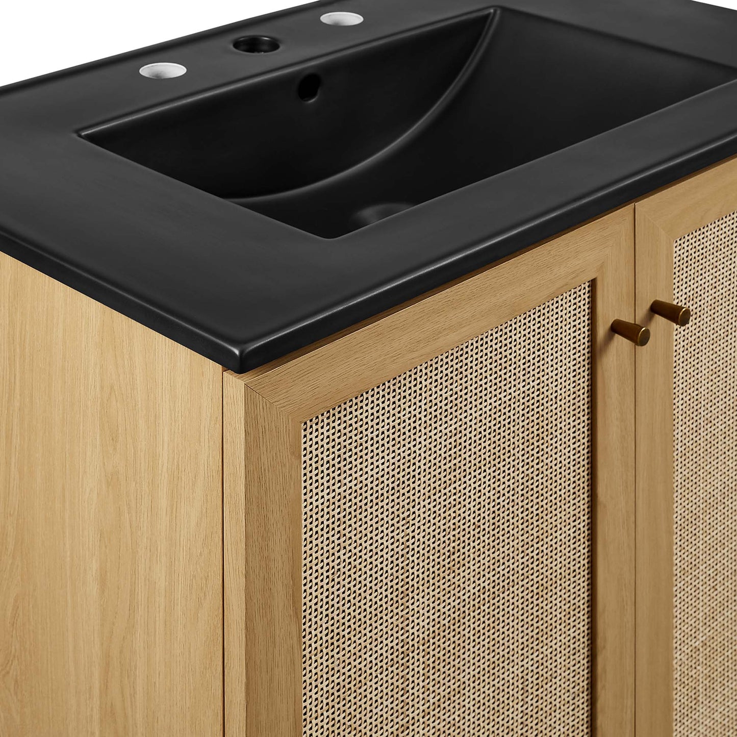 Modway furniture Soma Bathroom Vanity with Black Basin Included - EEI-6712-OAK-BLK
