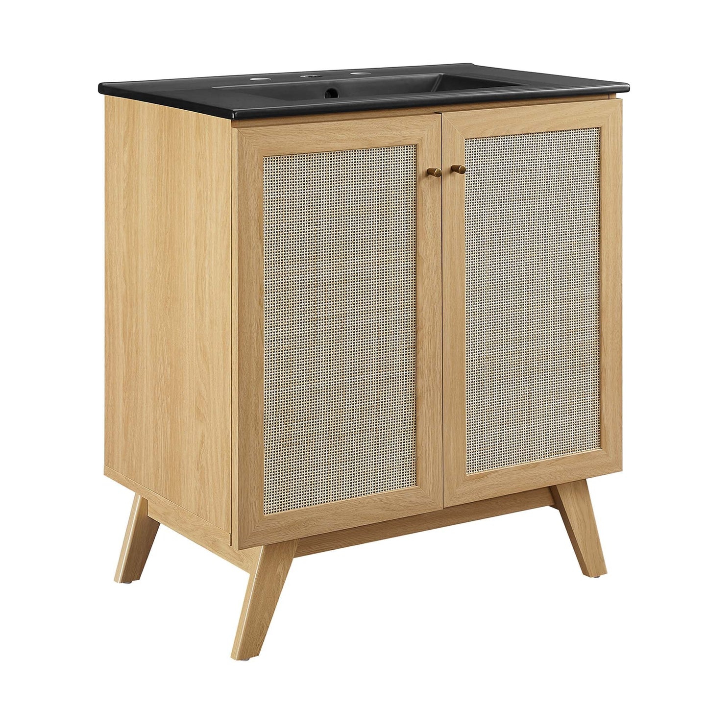 Modway furniture Soma Bathroom Vanity with Black Basin Included - EEI-6712-OAK-BLK