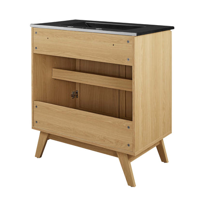 Modway furniture Soma Bathroom Vanity with Black Basin Included - EEI-6712-OAK-BLK