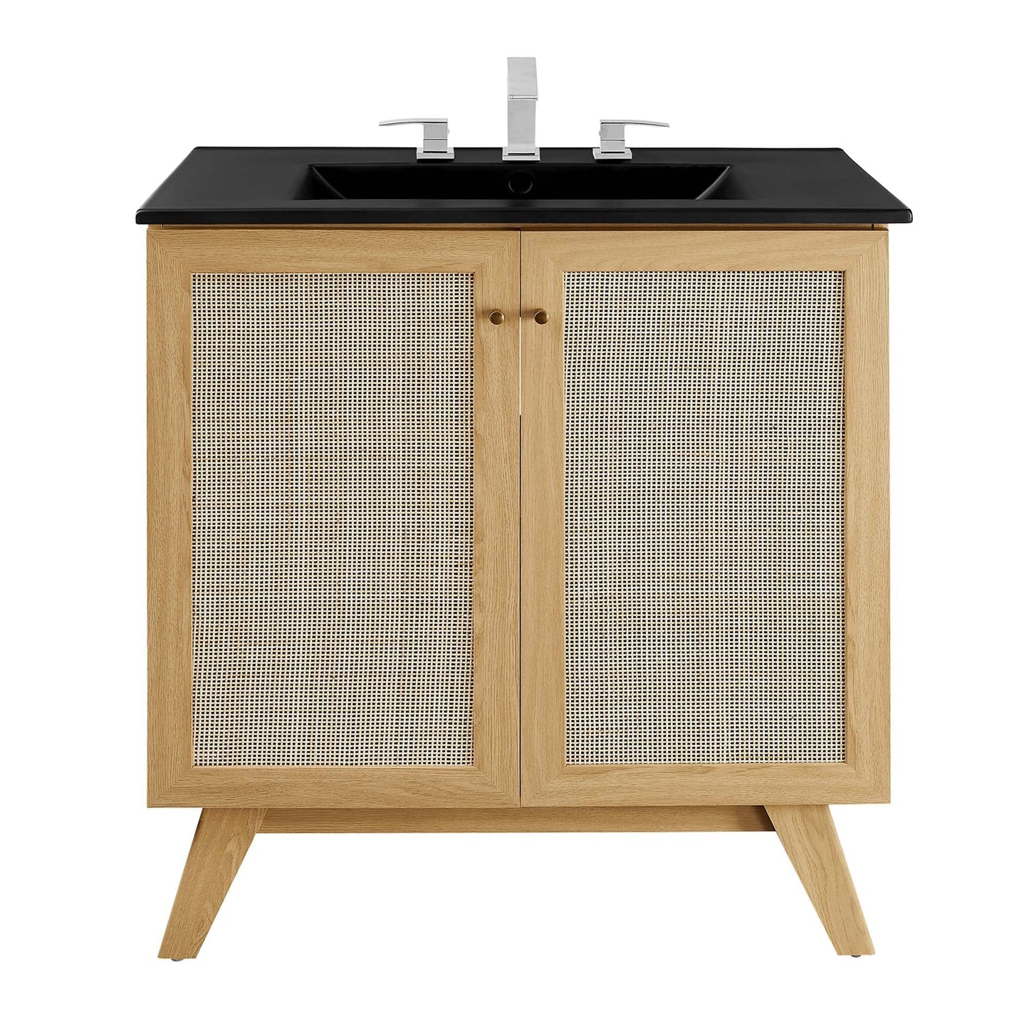 Modway furniture Soma Bathroom Vanity with Black Basin Included - EEI-6712-OAK-BLK