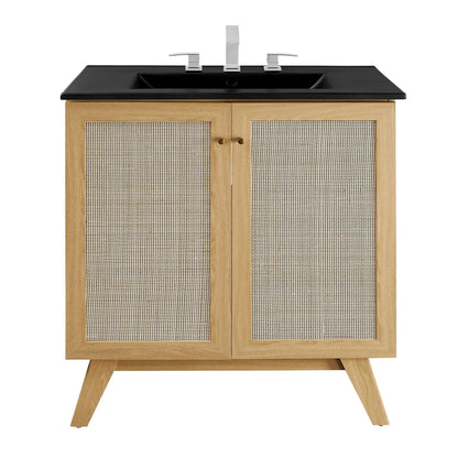 Modway furniture Soma Bathroom Vanity with Black Basin Included - EEI-6712-OAK-BLK