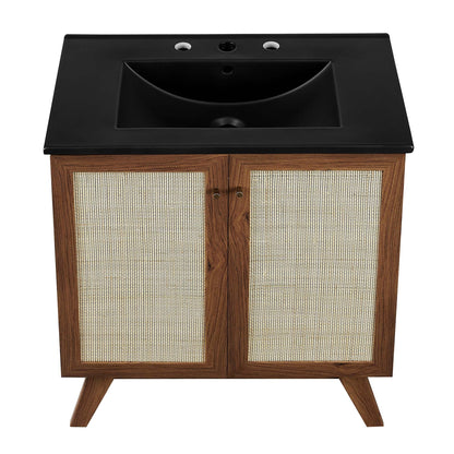 Modway furniture Soma Bathroom Vanity with Black Basin Included - EEI-6712-OAK-BLK