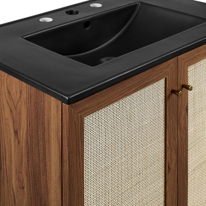 Modway furniture Soma Bathroom Vanity with Black Basin Included - EEI-6712-OAK-BLK