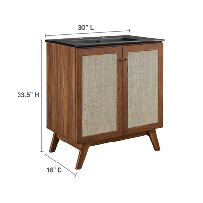 Modway furniture Soma Bathroom Vanity with Black Basin Included - EEI-6712-OAK-BLK