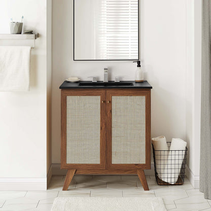 Modway furniture Soma Bathroom Vanity with Black Basin Included - EEI-6712-OAK-BLK