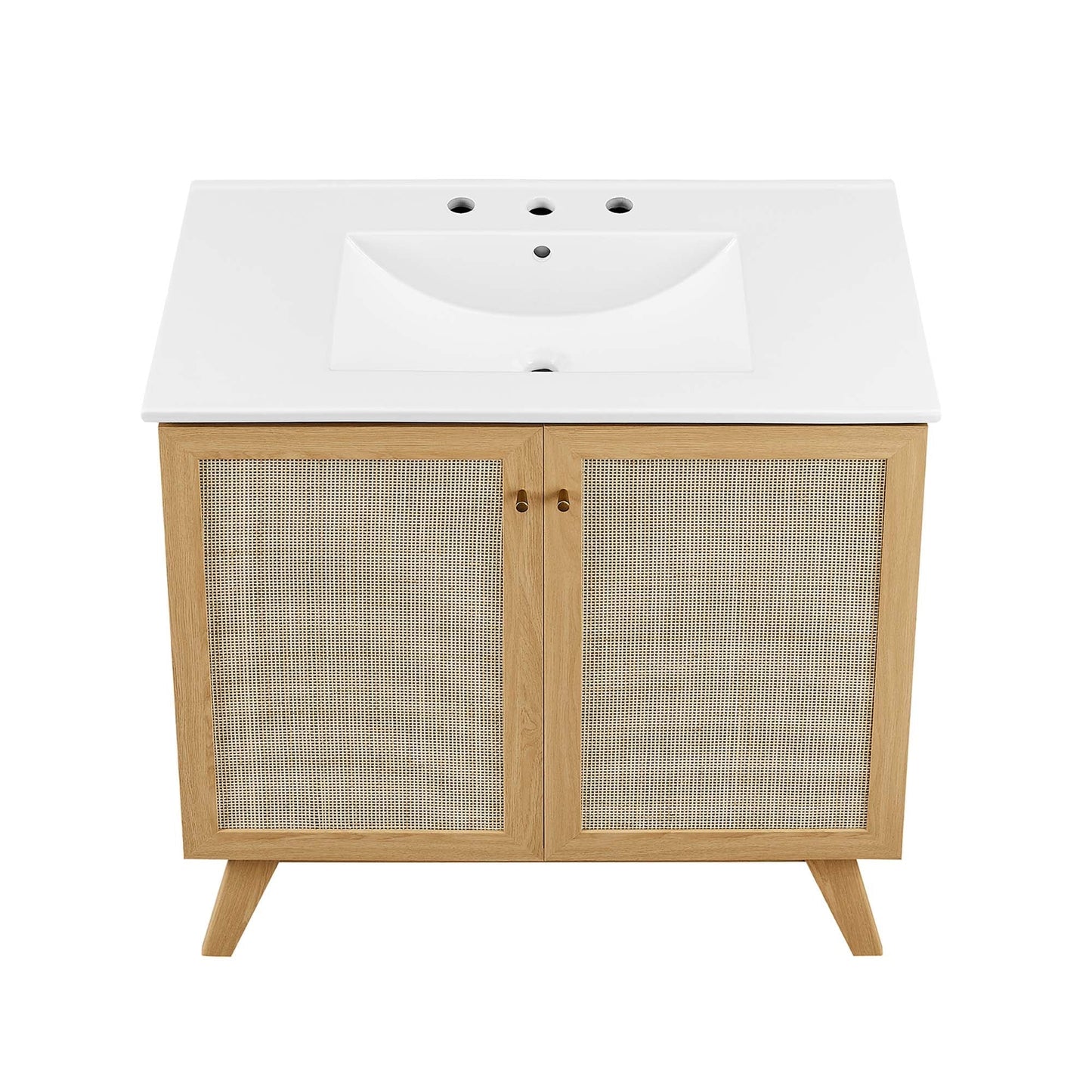 Modway furniture Soma Bathroom Vanity with White Basin Included - EEI-6711-OAK-WHI
