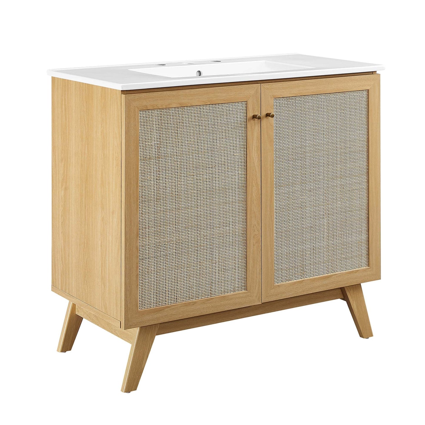 Modway furniture Soma Bathroom Vanity with White Basin Included - EEI-6711-OAK-WHI