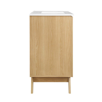 Modway furniture Soma Bathroom Vanity with White Basin Included - EEI-6711-OAK-WHI