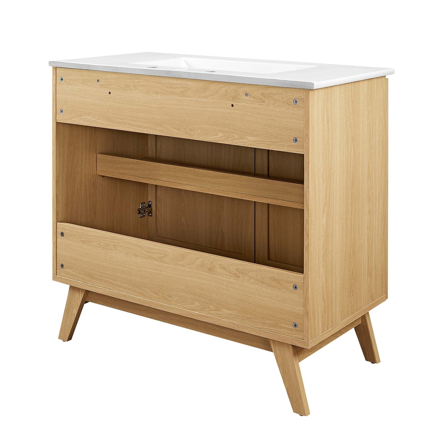Modway furniture Soma Bathroom Vanity with White Basin Included - EEI-6711-OAK-WHI