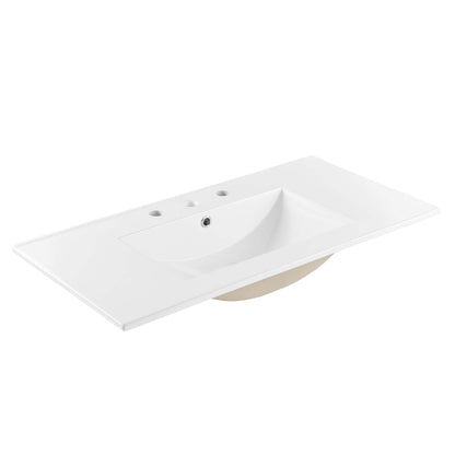 Modway furniture Soma Bathroom Vanity with White Basin Included - EEI-6711-OAK-WHI