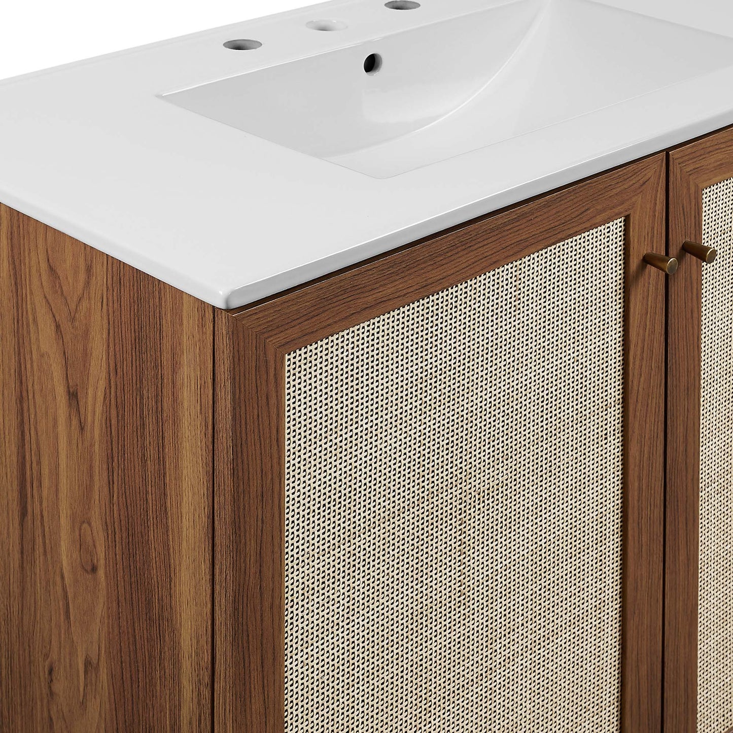 Modway furniture Soma Bathroom Vanity with White Basin Included - EEI-6711-OAK-WHI
