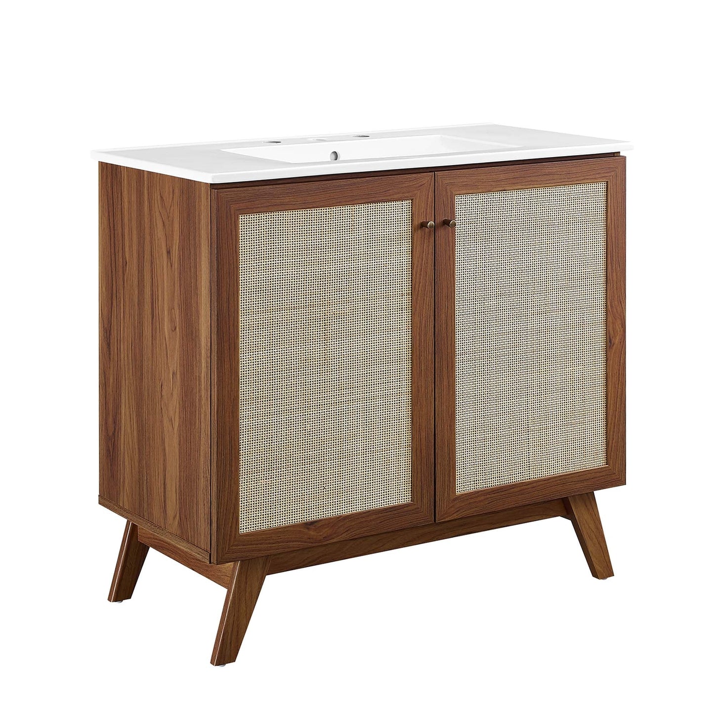 Modway furniture Soma Bathroom Vanity with White Basin Included - EEI-6711-OAK-WHI