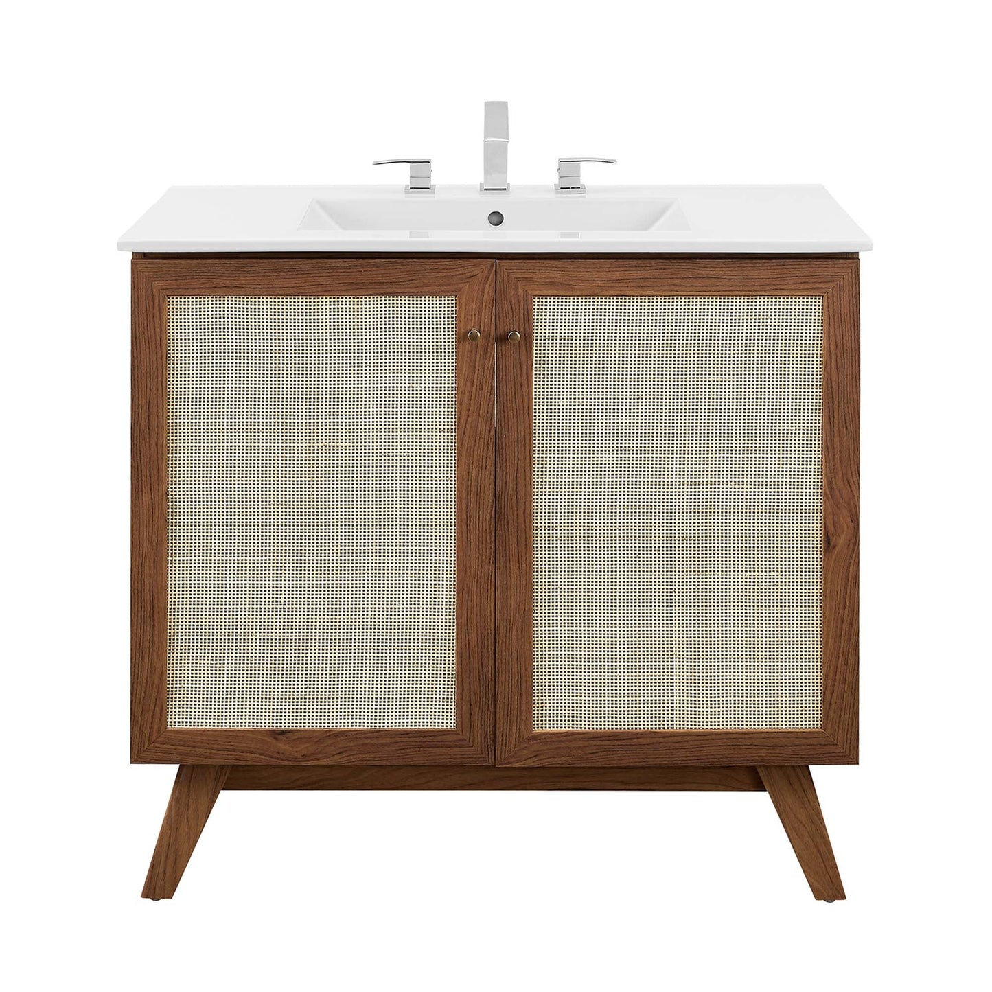 Modway furniture Soma Bathroom Vanity with White Basin Included - EEI-6711-OAK-WHI