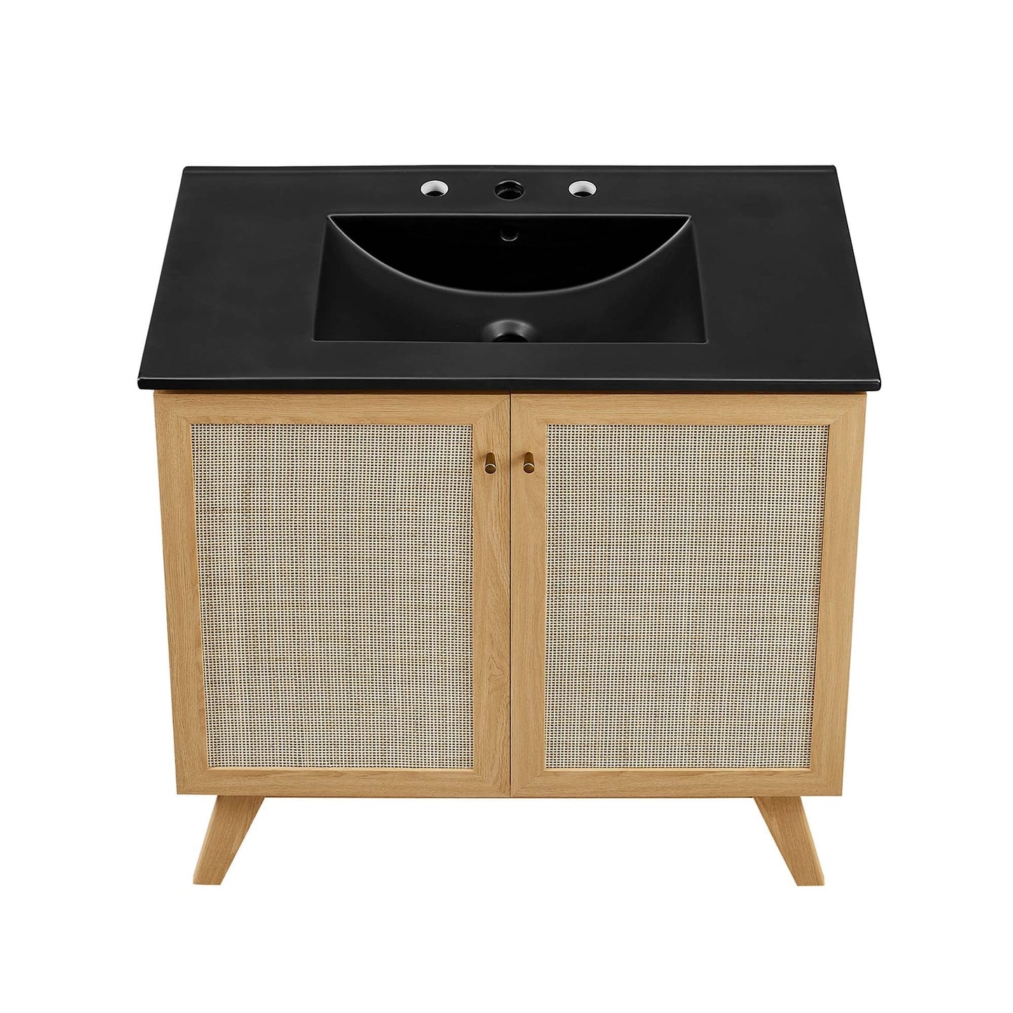 Modway furniture Soma Bathroom Vanity with Black Basin Included - EEI-6712-OAK-BLK