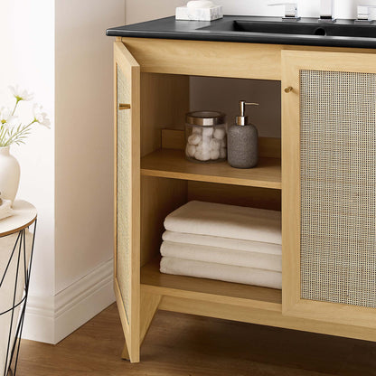 Modway furniture Soma Bathroom Vanity with Black Basin Included - EEI-6712-OAK-BLK