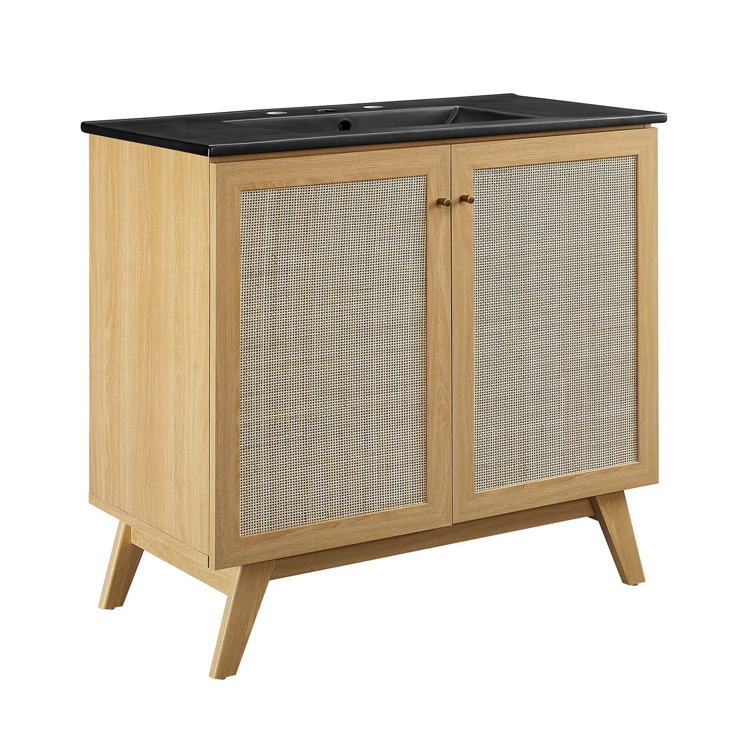 Modway furniture Soma Bathroom Vanity with Black Basin Included - EEI-6712-OAK-BLK