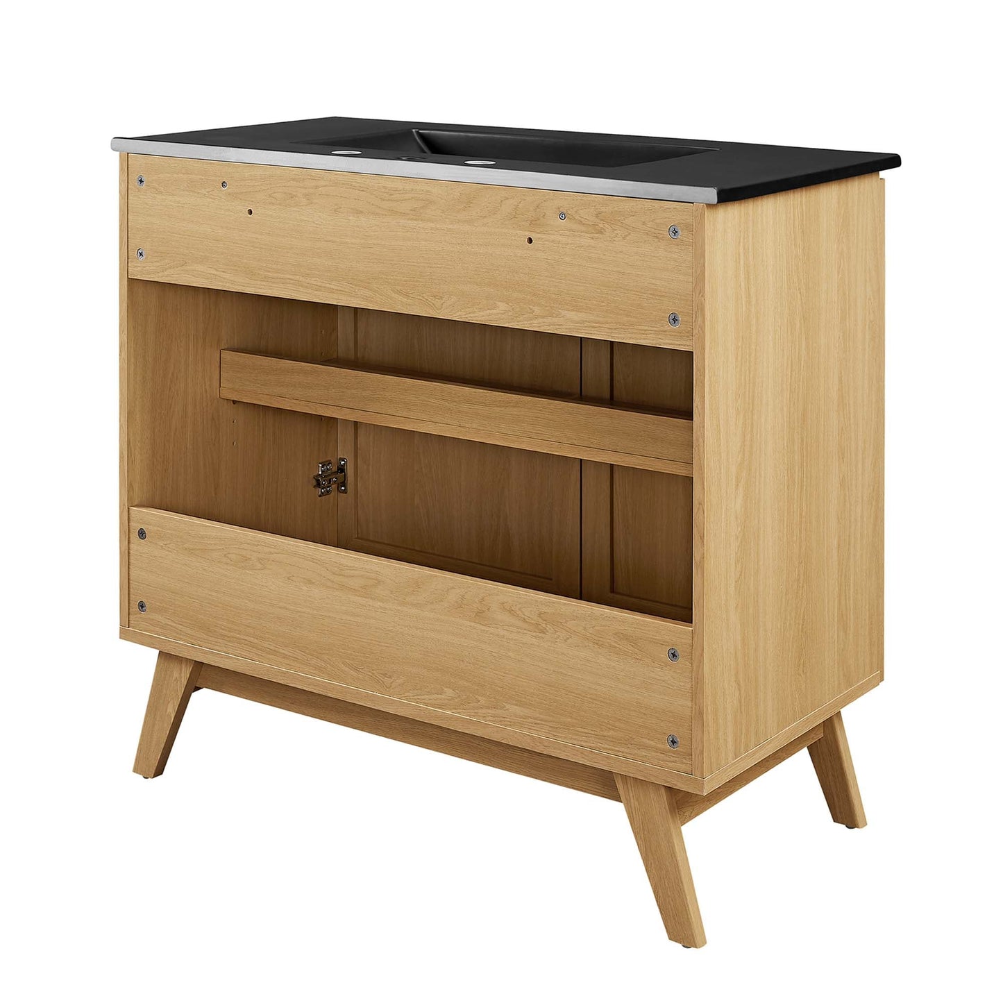 Modway furniture Soma Bathroom Vanity with Black Basin Included - EEI-6712-OAK-BLK